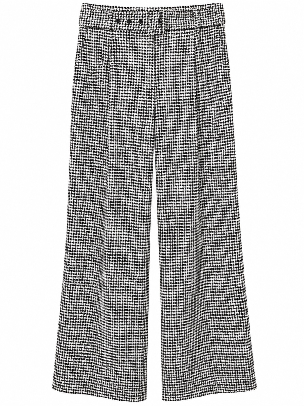 LOFT Houndstooth Wide Leg Trouser Pants Black White NWT